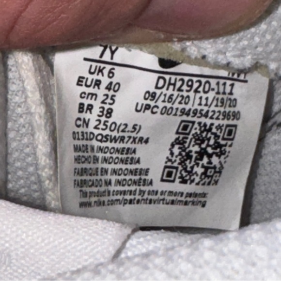 Nike Youth Air Force 1 LE Grade School Shoe Size 7Y, White/White DH2920-111 2021 - Picture 11 of 11